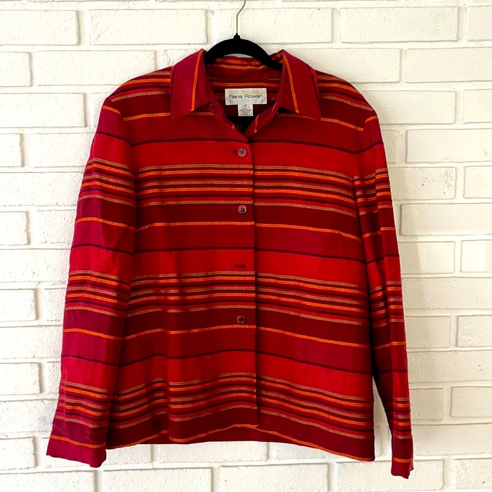 Vintage Rena Rowan Striped Blazer/Jacket – Timeless Button-Up Style T301